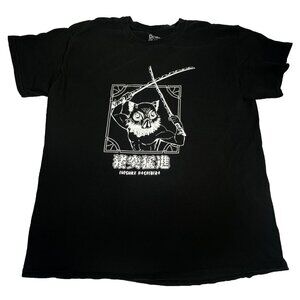 Demon Slayer T-Shirt Mens Large Black Inosuke Hashibira